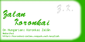 zalan koronkai business card
